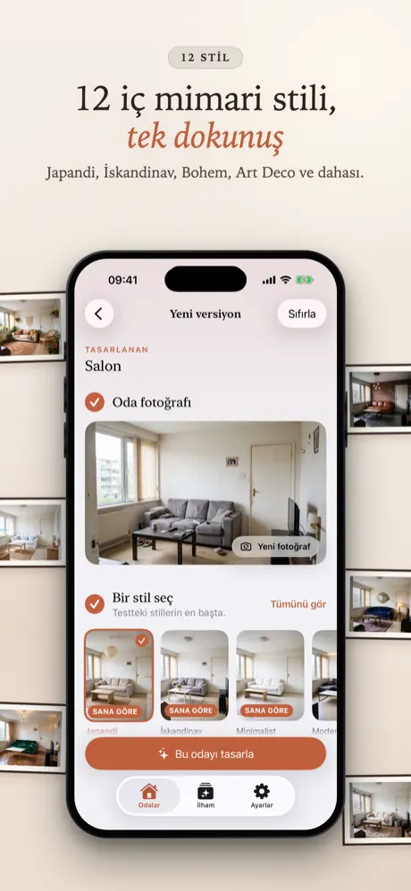Yeni versiyon için stil seçimi, test stilleri önde